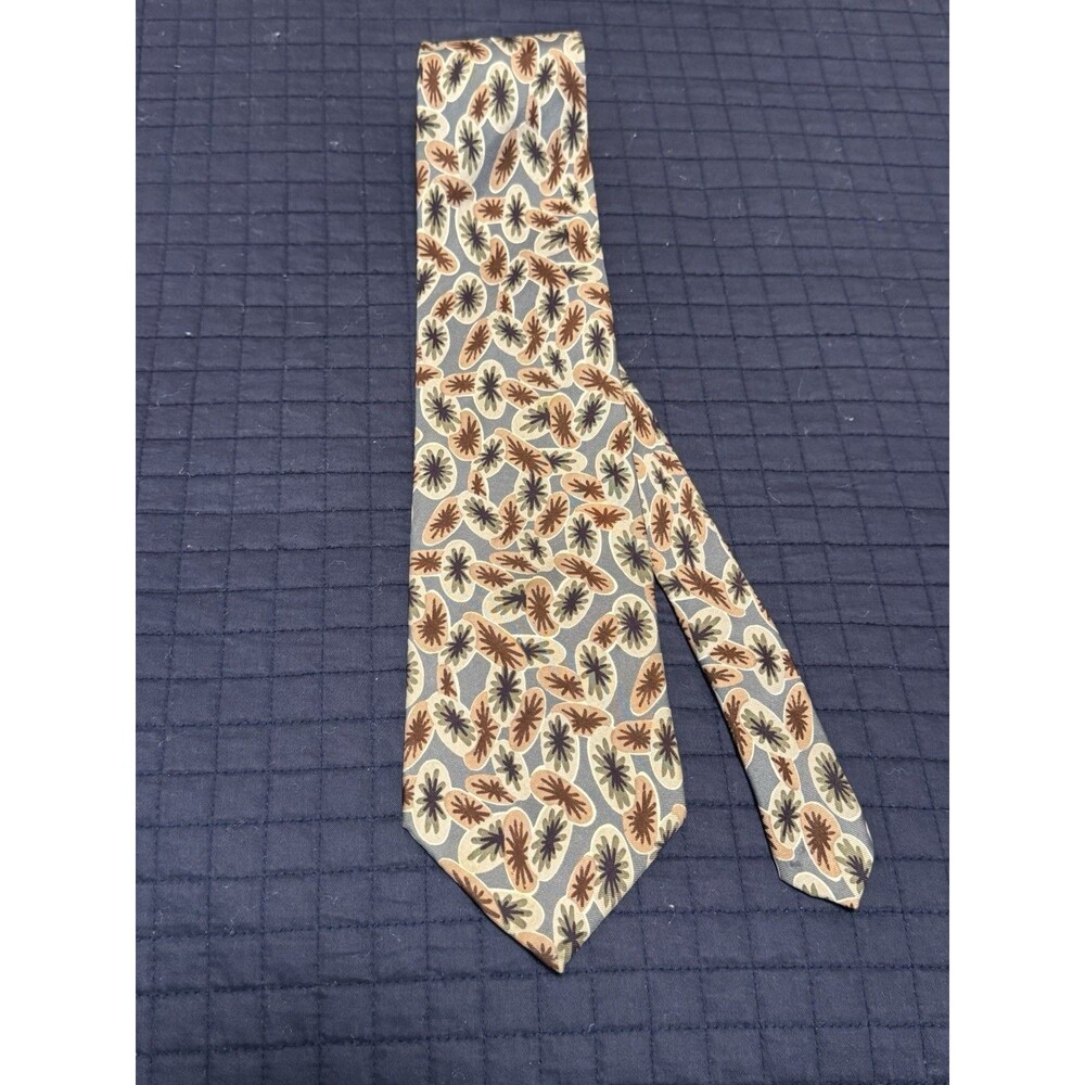 Christian Dior Men’s Tie Vintage Abstract Pattern, Blue, Tan, Green
